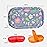 Serfeymi Weekly Travel Pill Organizer 2 Times A Day AM PM Upgraded Rainbow Pill Box 7 Day with Portable Zipper PU Leather Pill Case, Medicine Organizer for Pills, Vitamins, Fish Oils - Floral 02