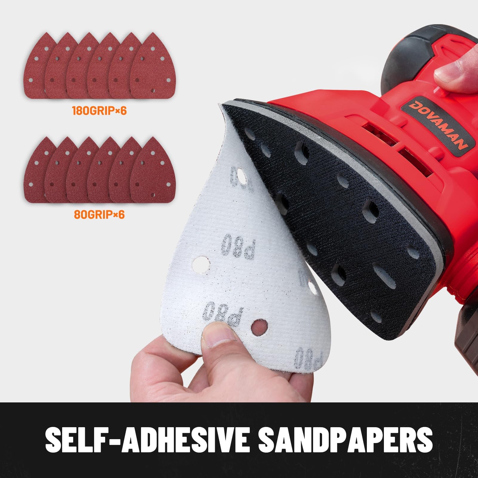 DOVAMAN Detail Sander - 12000 RPM Palm Tool -5