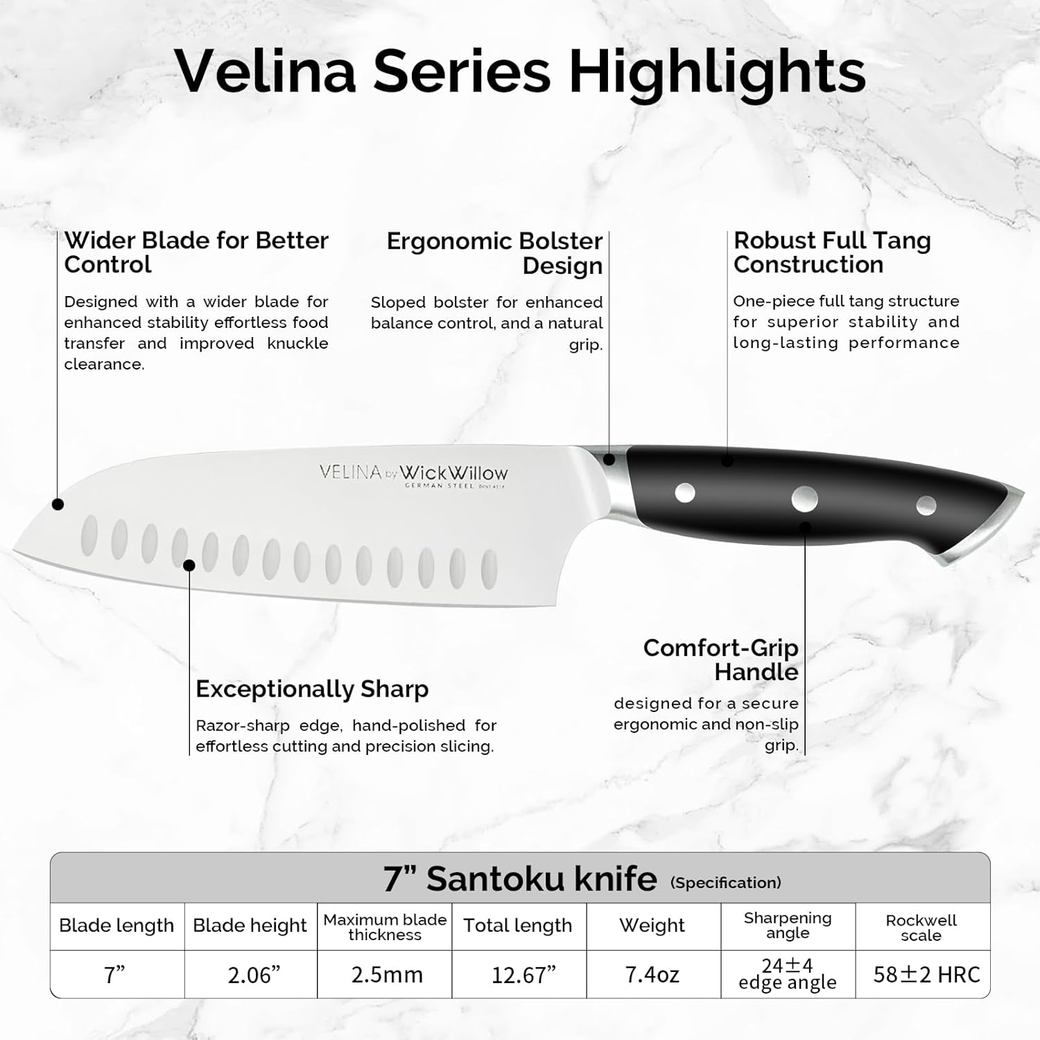 Santoku and Paring Knife Set – German Stainless Steel Kitchen Blades with Full Tang Design – Versatile Pair for Everyday Prep