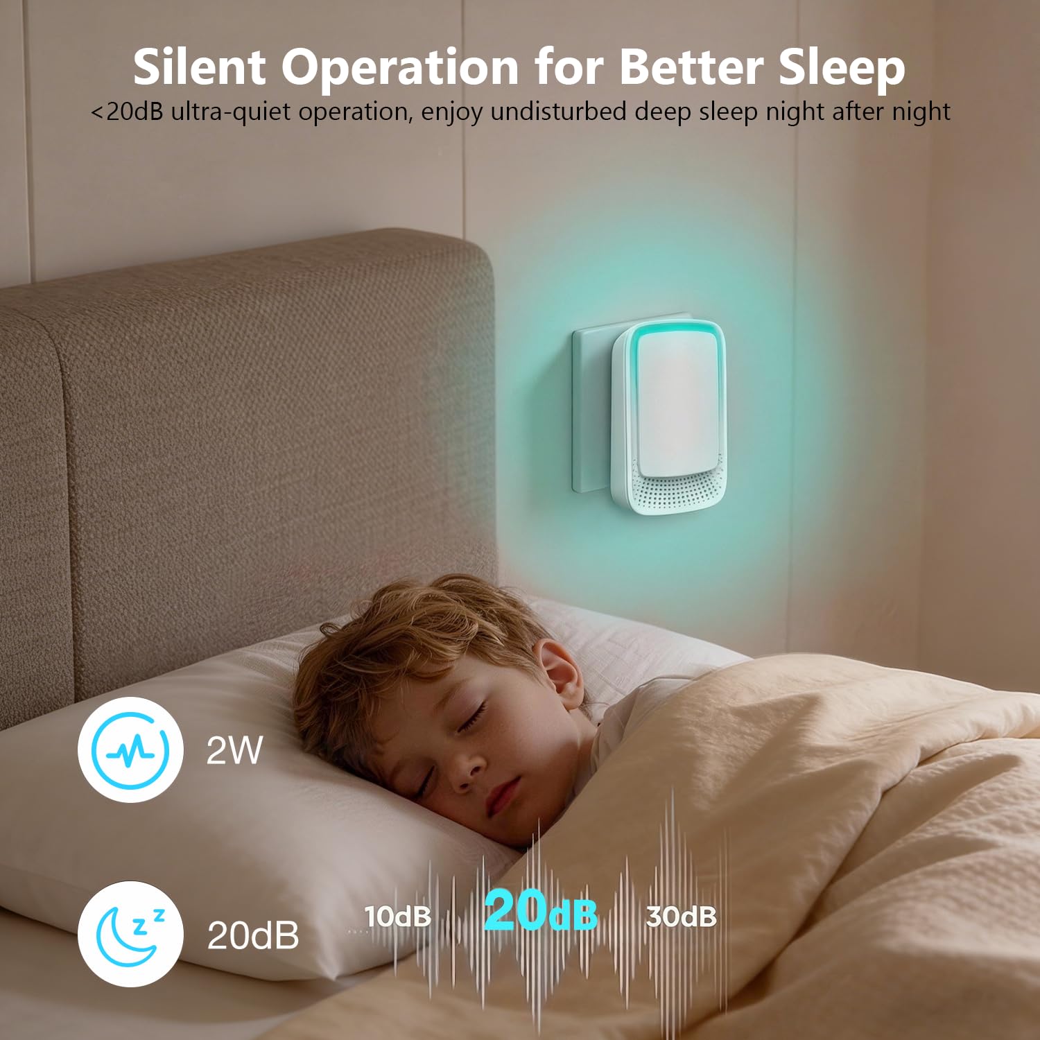 Jostart Ionisateur Purificateur d'air chambre à coucher, Lot de 3 Purificateurs D'air à ions Négatifs à Brancher pour Appartements Salles Fumeurs Toilettes pour Animaux Domestiques Bureaux