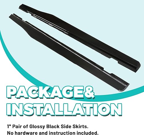 Vista 15 de KUAFU Faldas laterales de repuesto compatibles con Chevy Camaro LT LS SS 1LT Modelo Rocker Paneles de Protección Kit de Cuerpo de Extensión PP