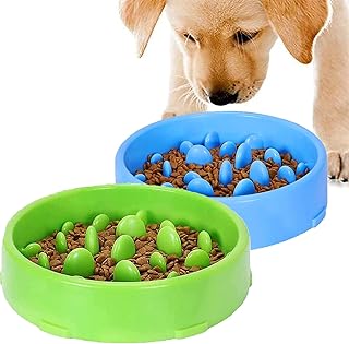 2 Stück Langsame Fütterung Hundenapf, Anti Schling Napf Hund Interaktiver Hundenapf, Futternapf Langsam Fressen Slow Feeder Dog Bowl Futterschale mit Anti-Rutsch-Boden für Hunde Hund Katze und Welpen product image