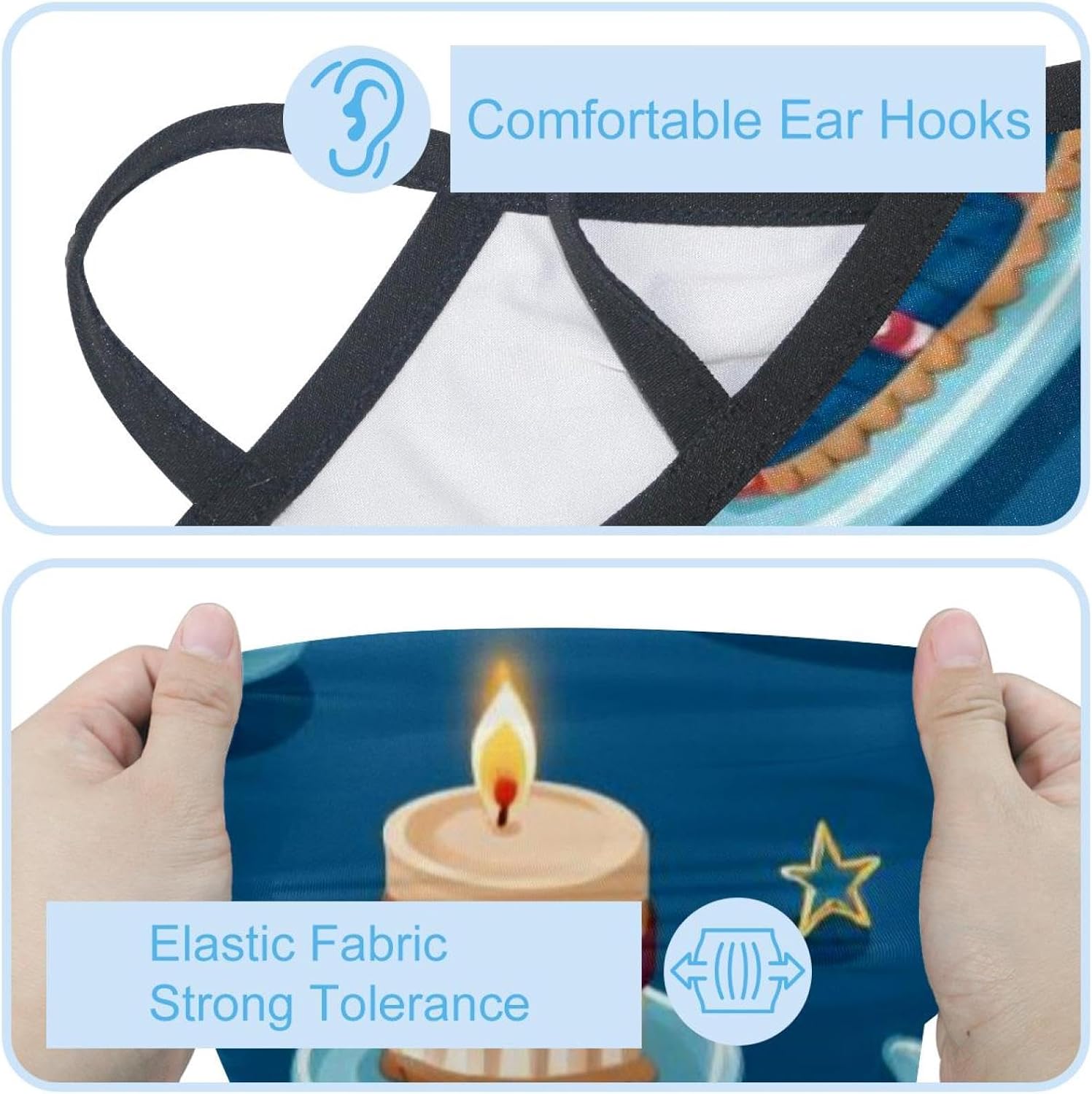 4 Pieces Hanukkah Chanukah Neck Gaiter Bandana Face Mask, Sun Cooling Scarf Gator Cover Head for Men Women