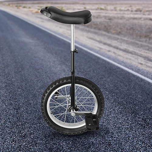 Miniatura 144 de Monociclo de rueda, bicicleta de una rueda con borde y pedales, monociclos de acero modernos para edades unisex de 10 a 60 años, entrenamiento