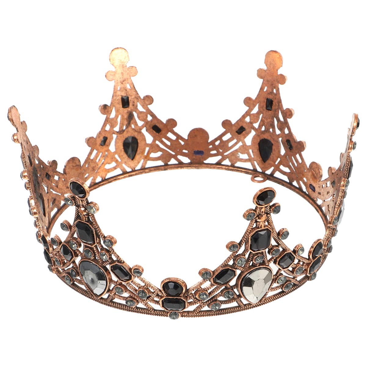 Lurrose Wedding Crown Headdress for Women Vintage Rhinestone Tiara Hair Accessory Retro Bridal Party Dance Stage Headpiece - Image 2