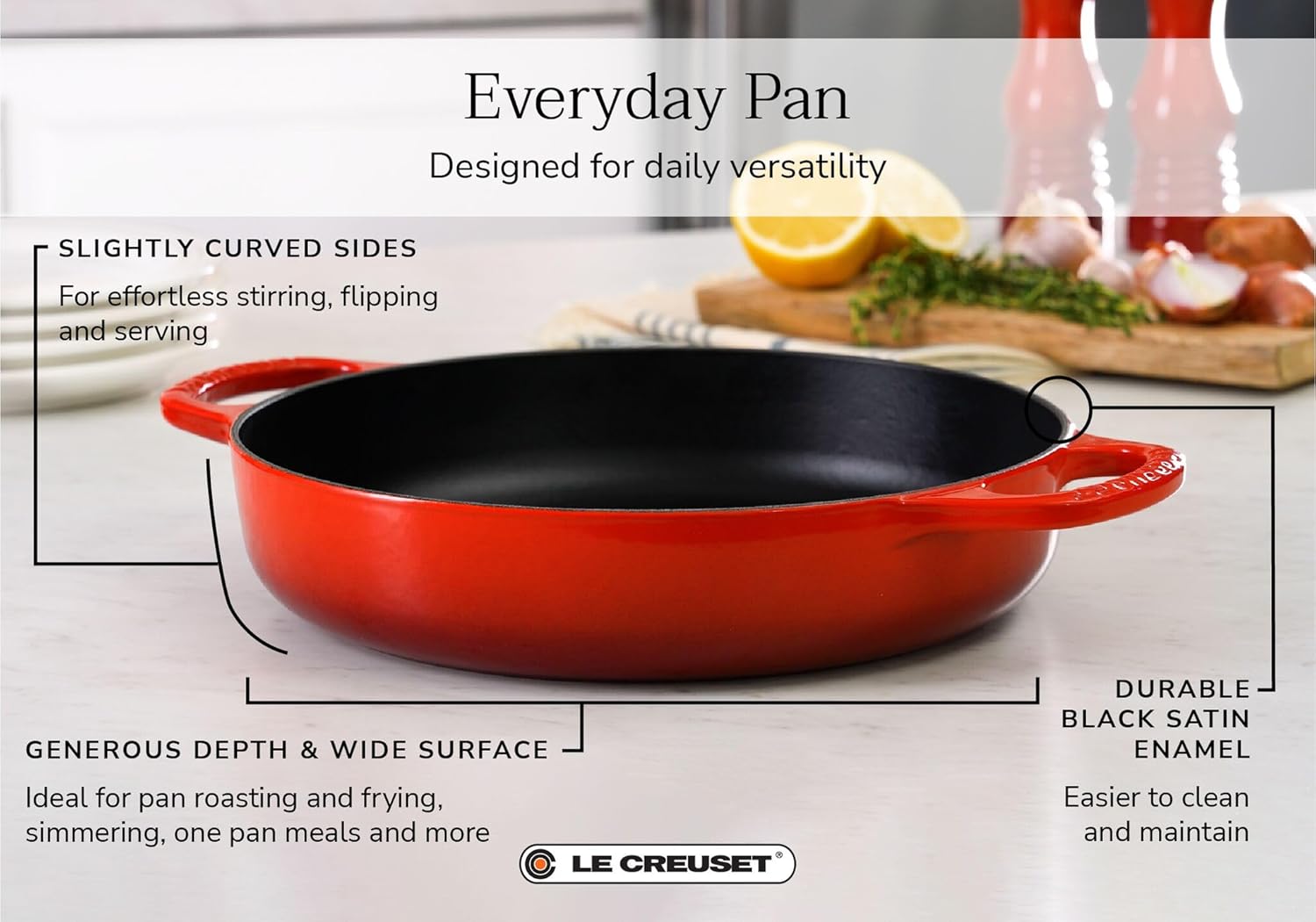 Le Creuset Enameled Cast Iron Signature Everyday Pan, 11", Riviera