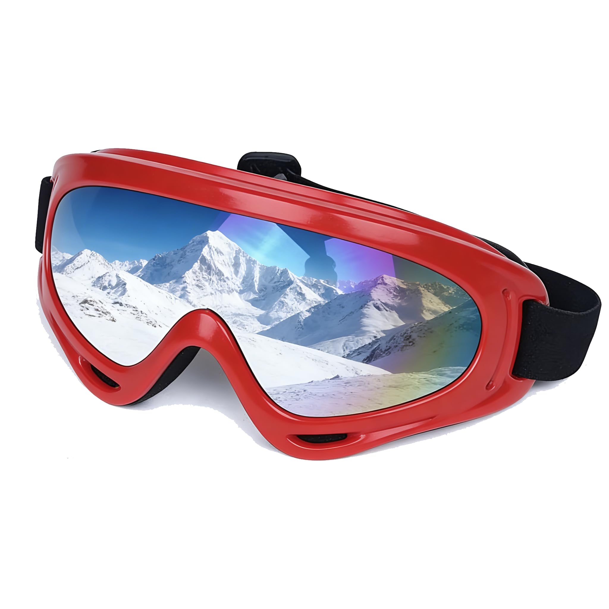 JIfengan Ski Goggles Snowboard Goggles - UV Adjustable Riding Offroad Protective Goggles, Cycling Motorcycle ATV Glasses For Youth Men Women Kids (Red)