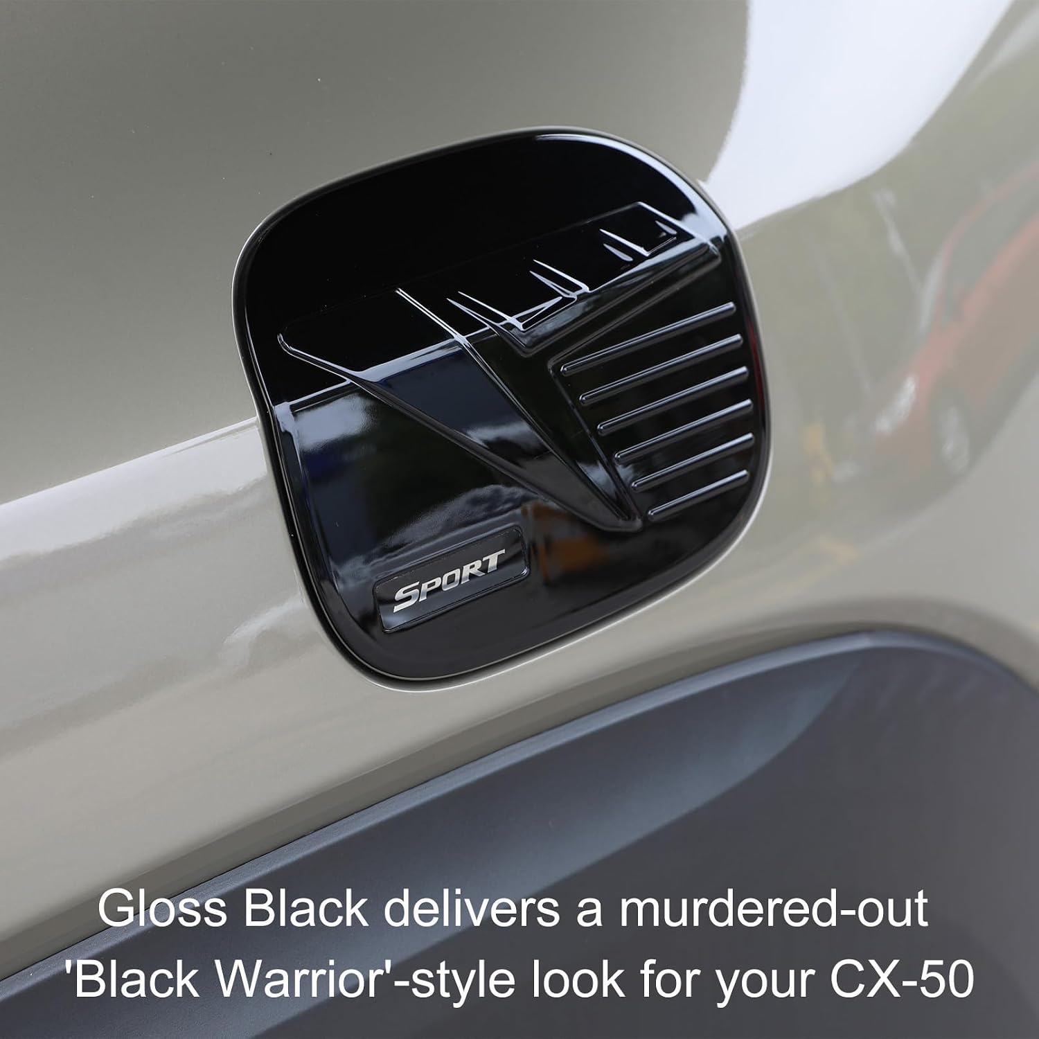 for CX-50 Compatible with Mazda CX50 CX 50 Hybrid 2025 2024 2023 2026 Accessories Car Fuel Tank Cover Trim Oil Gas Cap Engine Cap Exterior Decoration Sticker- Glossy Black
