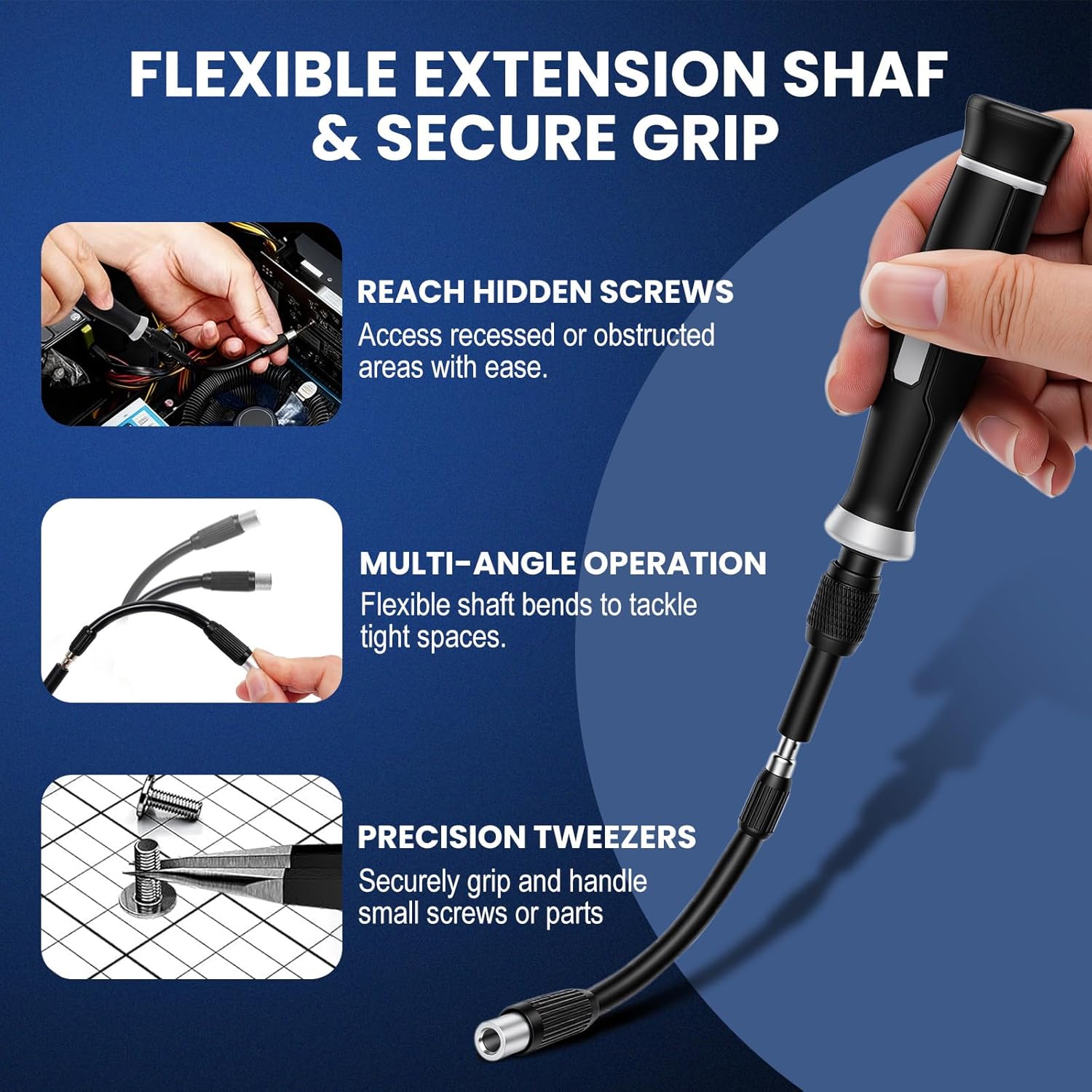 152Pcs Precision Screwdriver Set with 140 CR-V Bits,Magnetic Screwdriver Set with Storage Case&Accessories,Multi-Bit Electronics Repair Kit for iPhone,MacBook,Laptop,PC,Game Console,Tablet,Drone,etc - Image 5