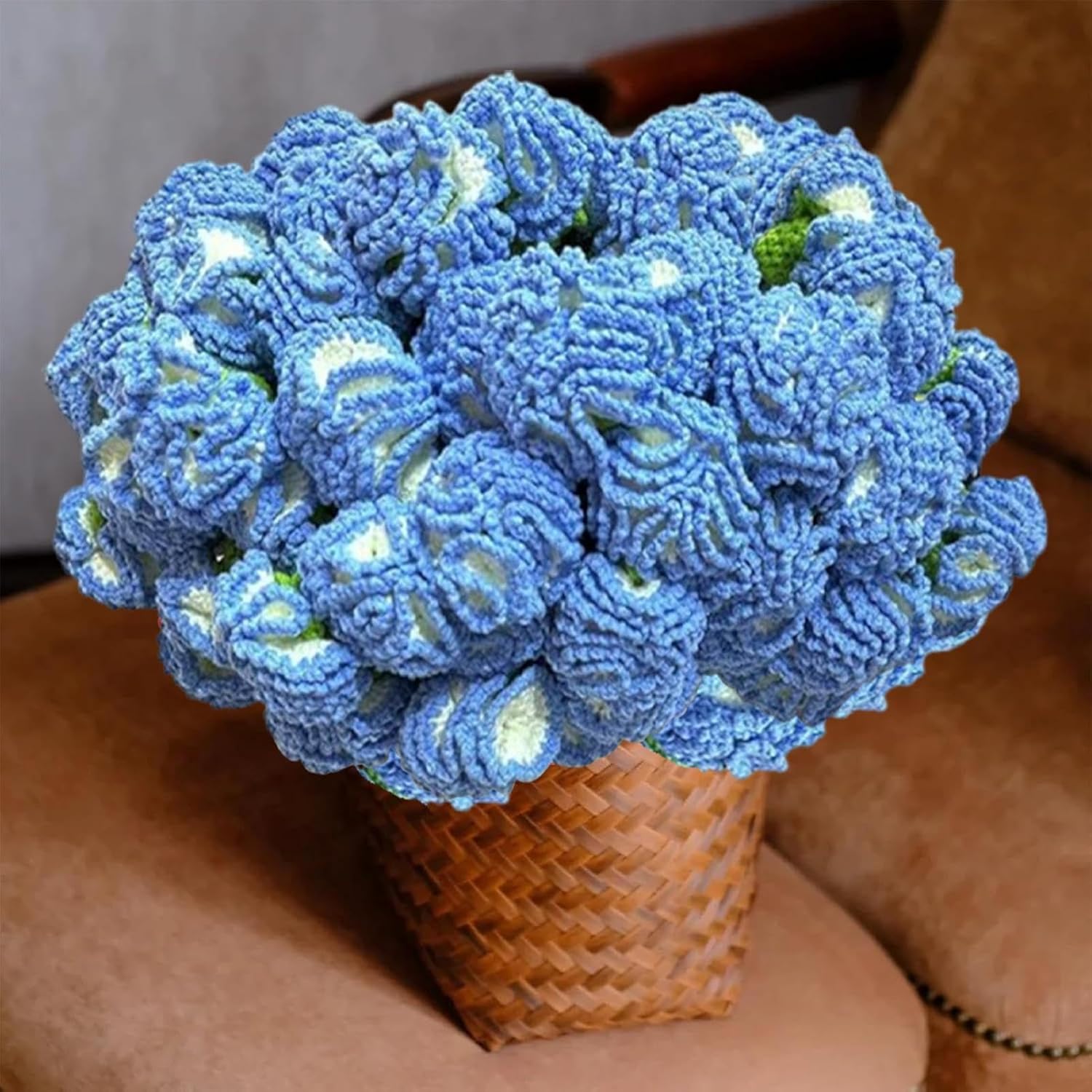 ハンドメイド ブランケット 大判 アフリカンフラワー モチーフ コットン