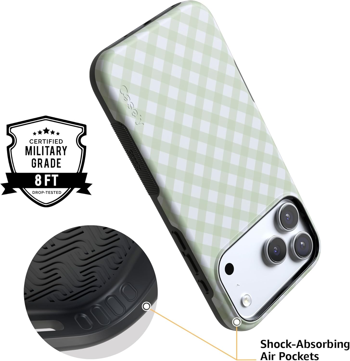 Casely iPhone 17 Pro Max Case | Mint Lattice | Sunday Best�| Bold Protective Design | MagSafe Compatible Design