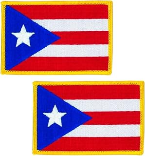 Hero's Pride Tactical Puerto Rico Flag Patches - 3-1/2" x 2-3/8" Embroidered Uniform Emblem Patch - Iron On Designed for Military and Tactical Clothing - Puerto Rico (Pack of 2)