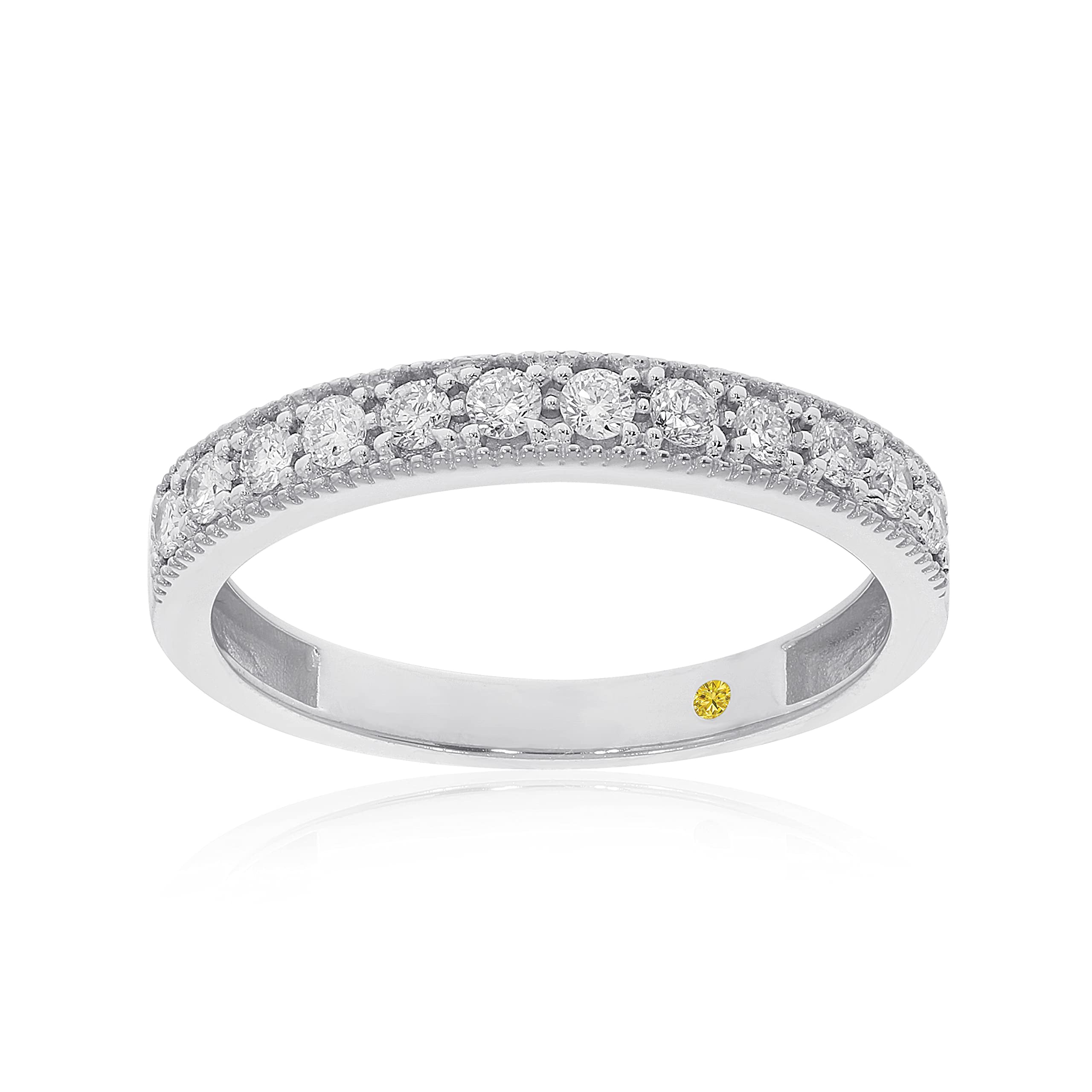 Lab Grown Diamond Band Ring | 1/10 - 1/2 CT. TW. Vintage Inspired Womens Wedding Band | Solid White, Yellow or Rose Gold | Versatile Promise & Anniversary Ring | Certified by Gemmologist