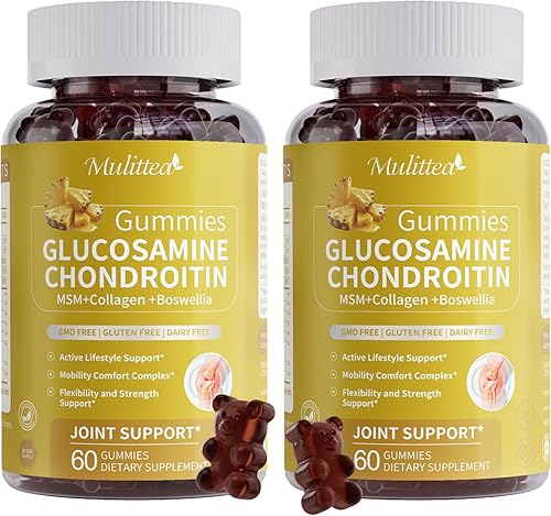Glucosamina, condroitina MSM + colágeno, suplemento de apoyo articular extra fuerte con mezcla de enzimas para absorción, flexibilidad, movilidad y