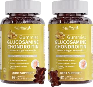 Glucosamine Chondroitin MSM + Collagen - Extra Strength Joint Support Supplement with Enzyme Blend for Absorption – Flexibility, Mobility & Immune Support -Best for Women & Men – 120 Gummies