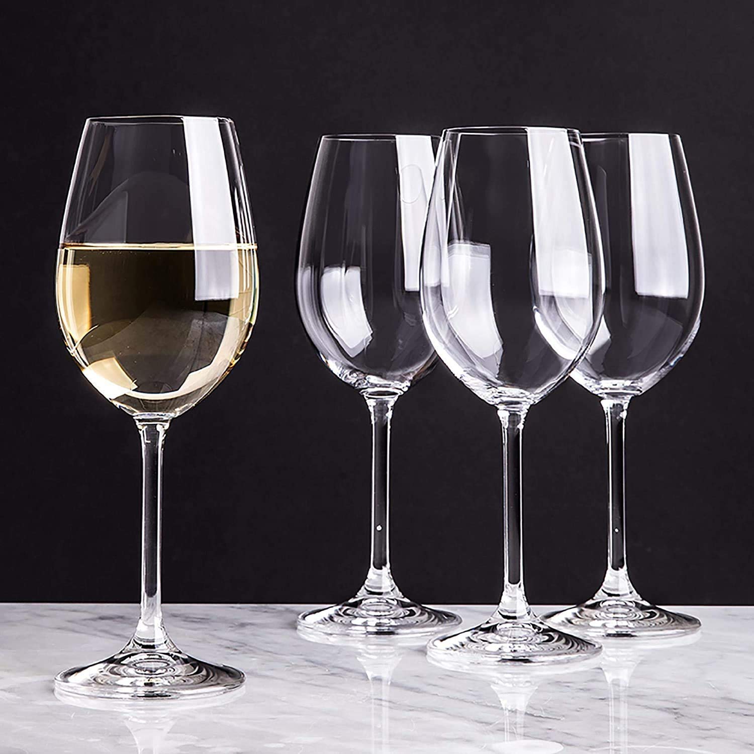 Red Wine Glasses Set - 6 Crystal Glasses -9