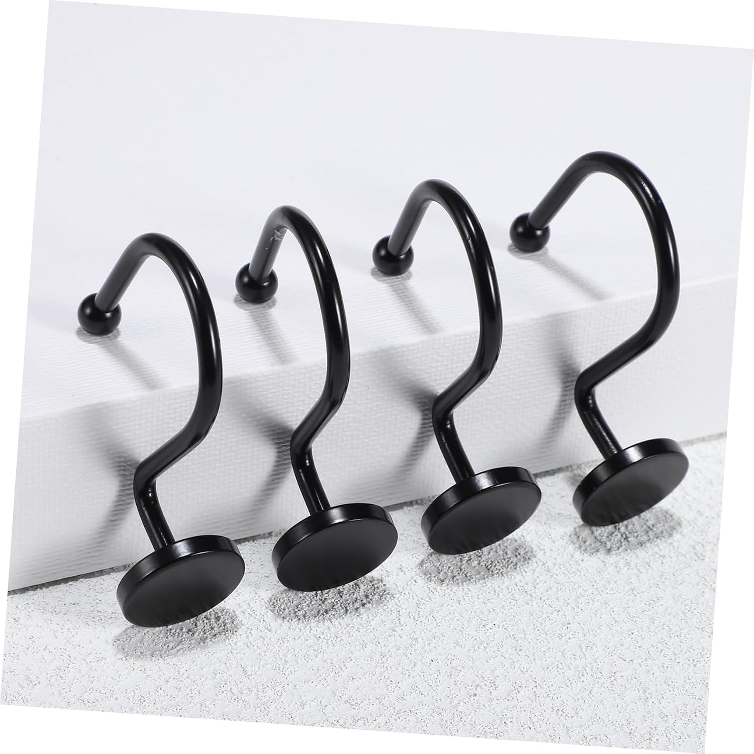 Outanaya 12pcs Shower Curtain Hooks Heavy Duty Metal Curtain Hooks for Drapes Clips Easy Install