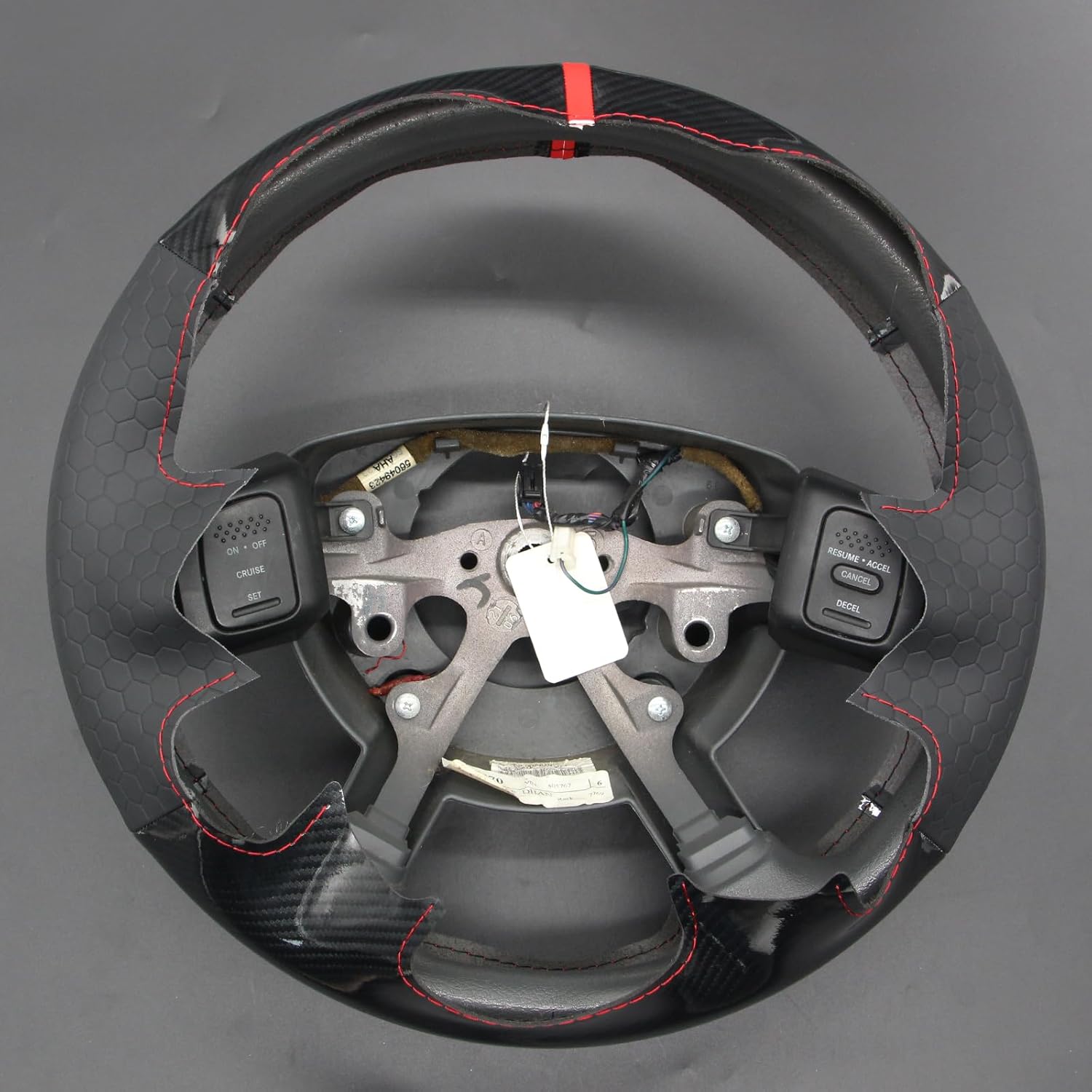 MEWANT Steering Wheel Cover for Dodge Ram 1500 2500 3500 2004-2008 Carbon Fiber&Microfiber Leather Steering Wheel Wrap