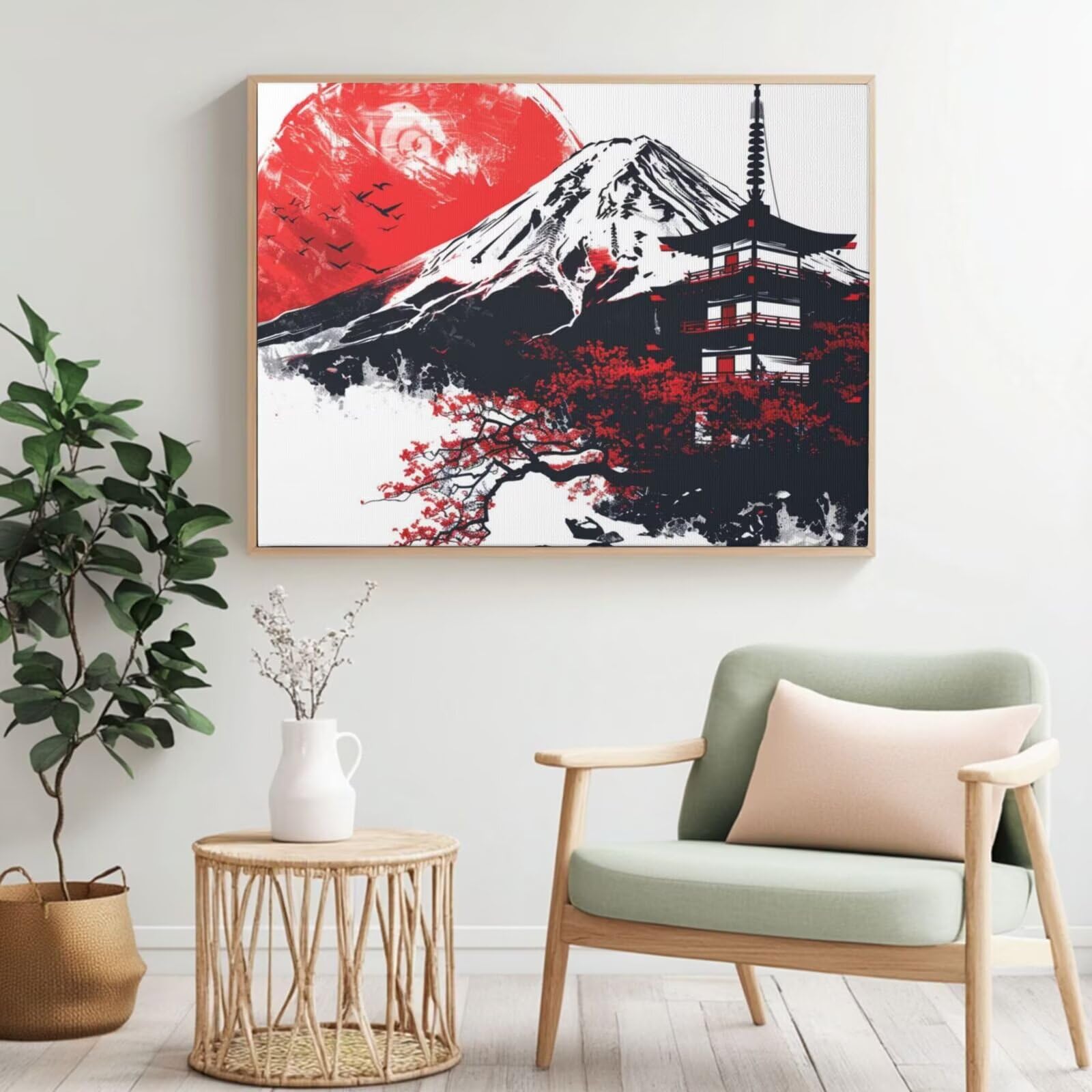 Kit per pittura con numeri per adulti, per principianti, pittura acrilica con 6 pennelli, pittura ad olio per decorazione da parete (100 x 75 cm, senza cornice) MK87