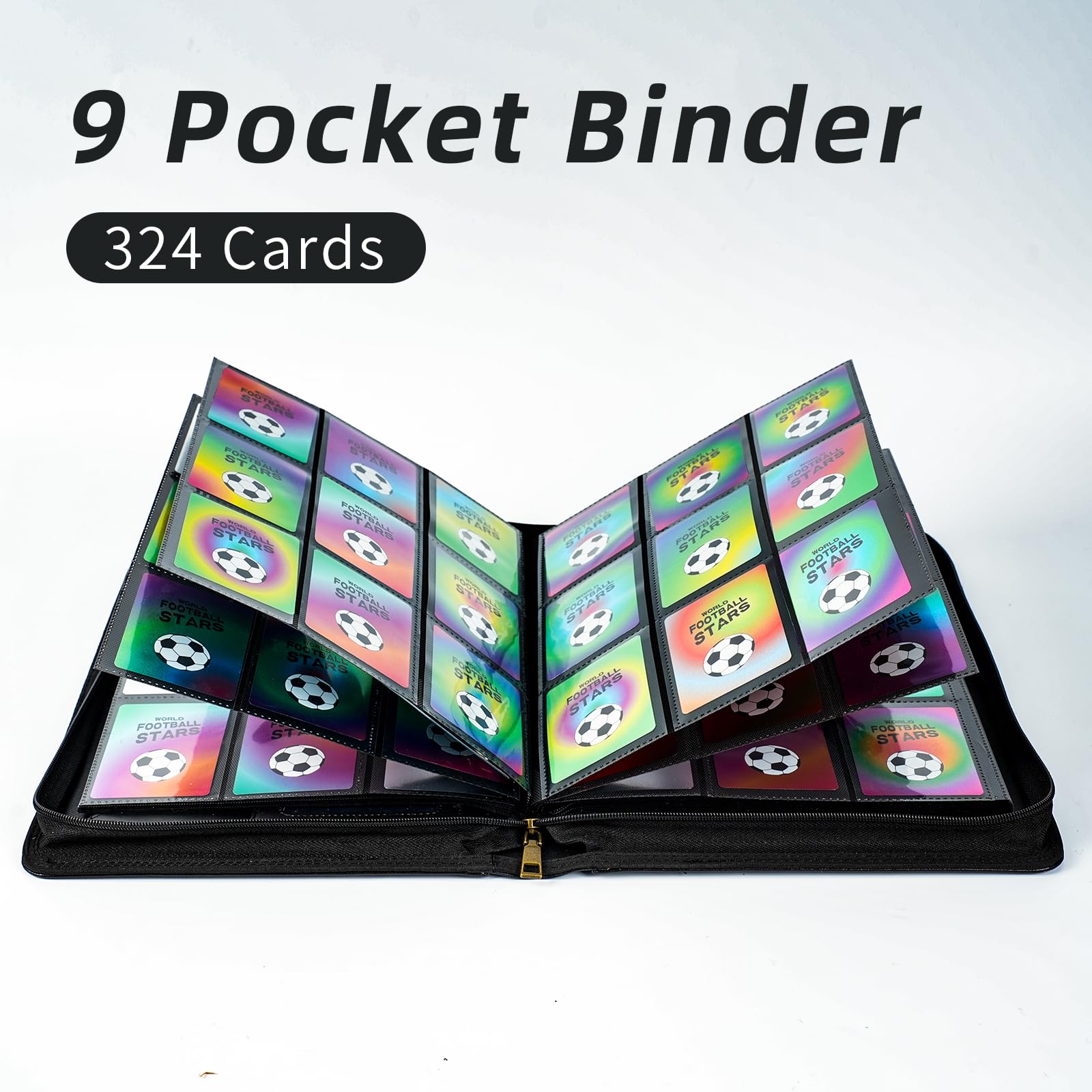 Carpeta de tarjetas coleccionables con 240 bolsillos, bolsillo de doble cara, piel sintética, regalos para niños y niñas, color morado, tamaño grande, 9 bolsillos