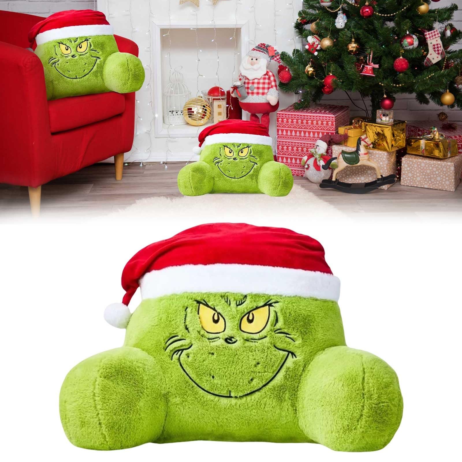 IPUKOTE Christmas Pillow 15.7 Inches Soft Plush Pillow, Christmas Farmhouse Holiday Throw Pillow Case Funny Cartoon Character Cushion Cover for Home Couch Sofa Decoration 1PC
