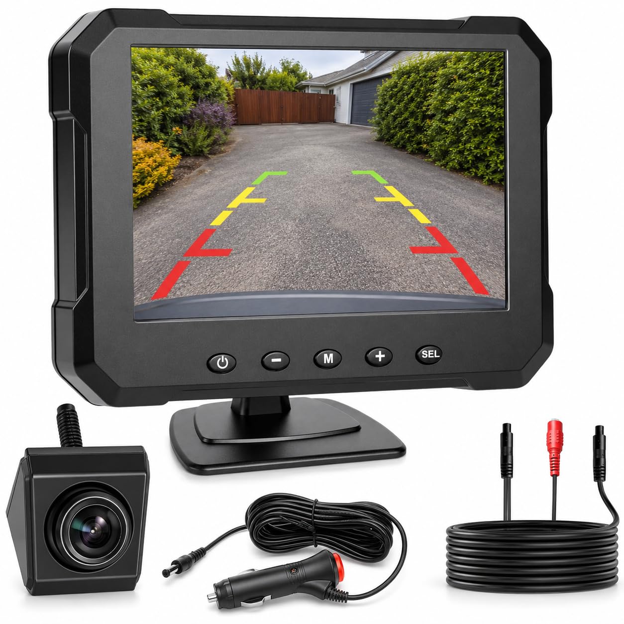 Inefala Kit Telecamera Retromarcia Wireless 5 Pollici Touchscreen HD 1080P