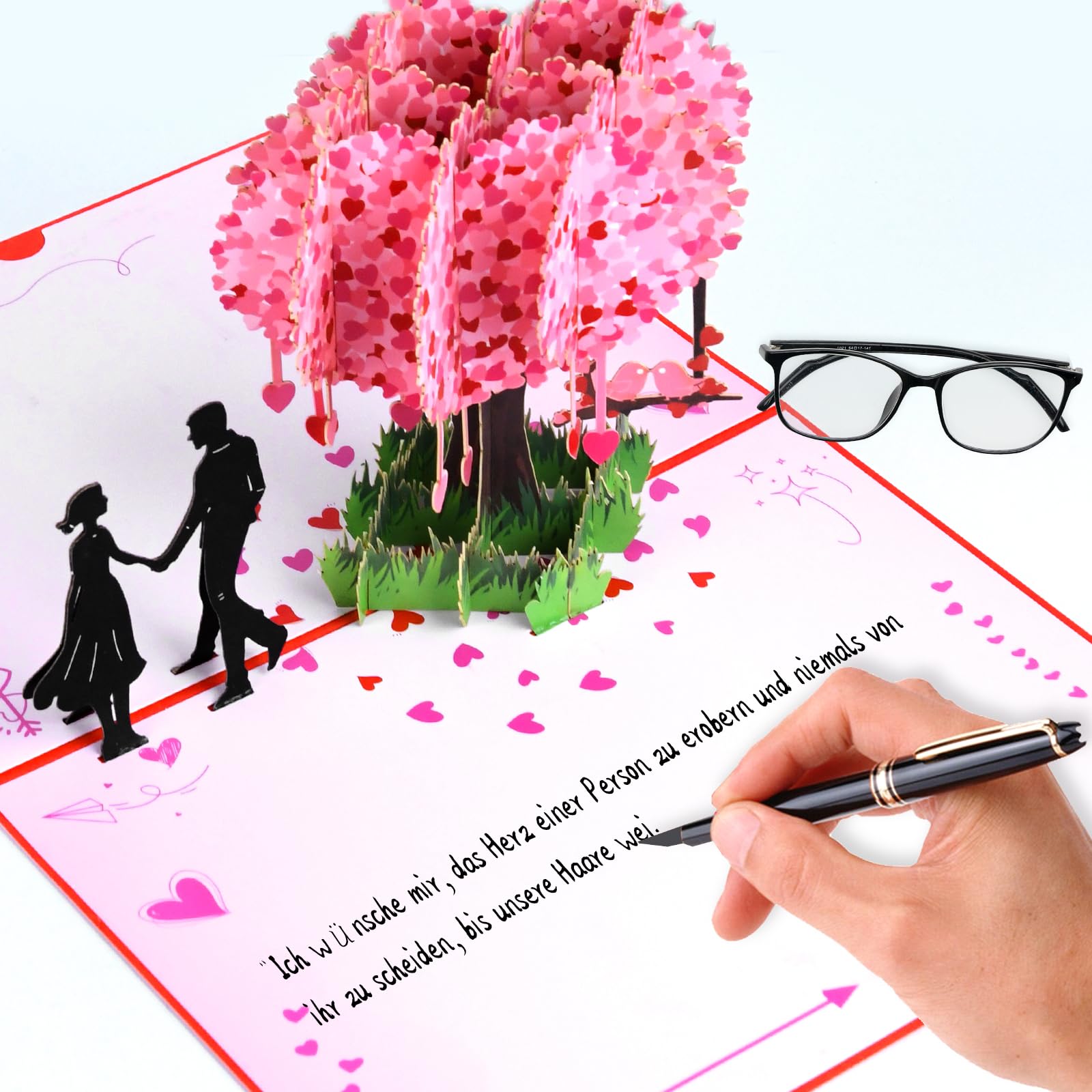 3D Pop-up Hochzeitskarte Mit Liebesbaum - Romantische Karte Mit Umschlag