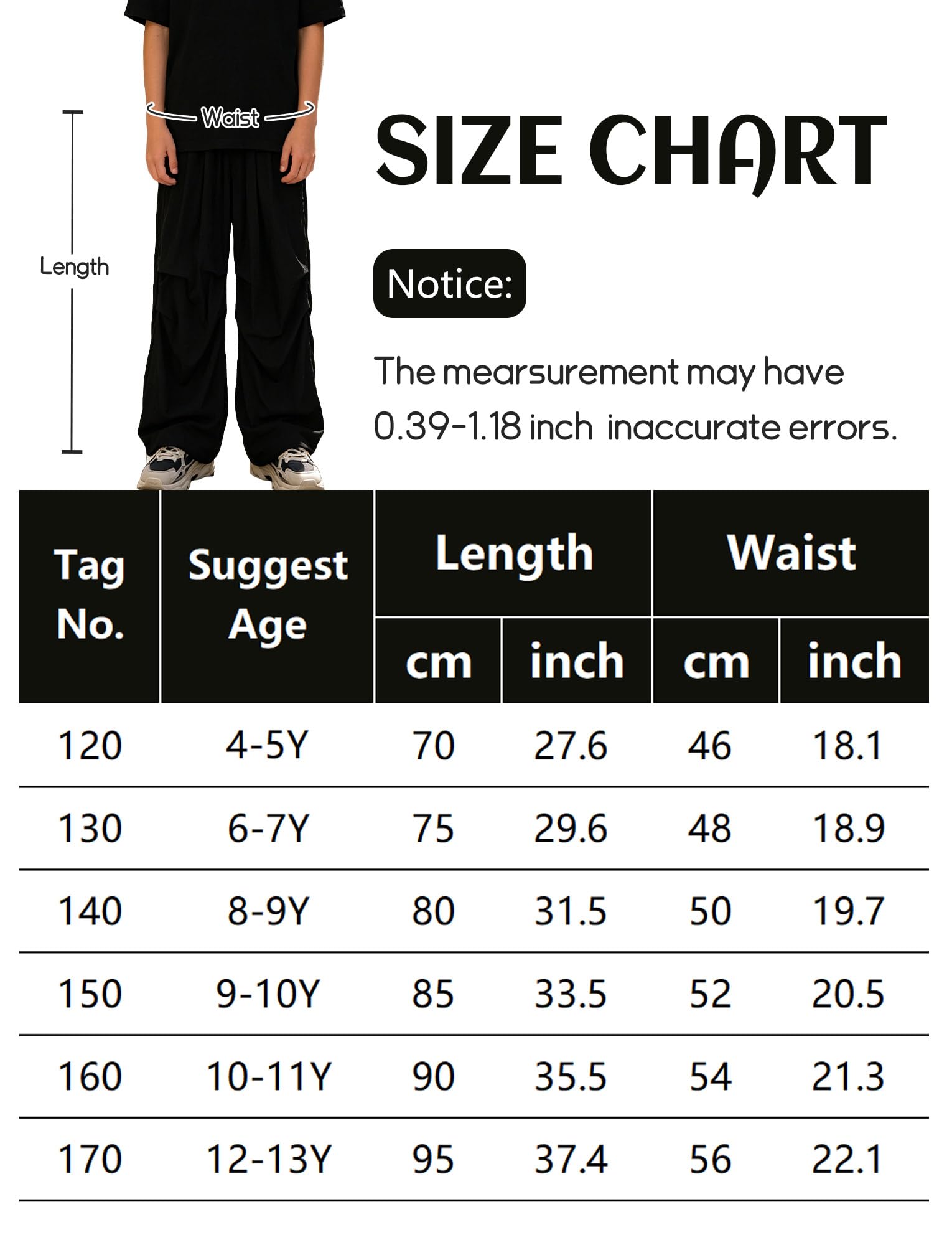 SEAUR Pantalon baggy pour garçons - Pantalon cargo parachute - Pantalon long hip hop léger et fin - Pantalon d'été pour les loisirs - Streetwear - 4-13 ans