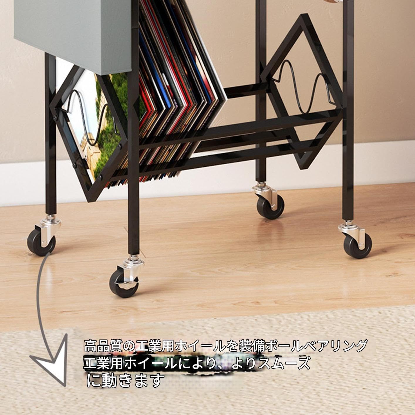 Record Rack | 二段式レコードマウント - リビング 寝室 スタジオのためのコンパクト収納スタンド コレクション整理