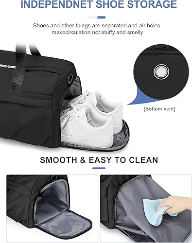 Miniatura 5 de Bolsa de gimnasio para mujeres y hombres con compartimento para zapatos, bolsa de lona deportiva, impermeable, para viajes, fin de semana, para