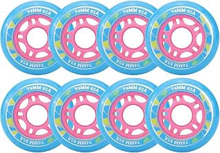 Inline Skate Wheels, Replacement Roller Skating Wheels 82A 62MM/64MM/70MM/72MM/74MM/76MM Inline Skate Wheels without Bearing,Roller Blade Skating Wheels,Luggage Wheels,Training Wheels (8-Pack),Blue,7