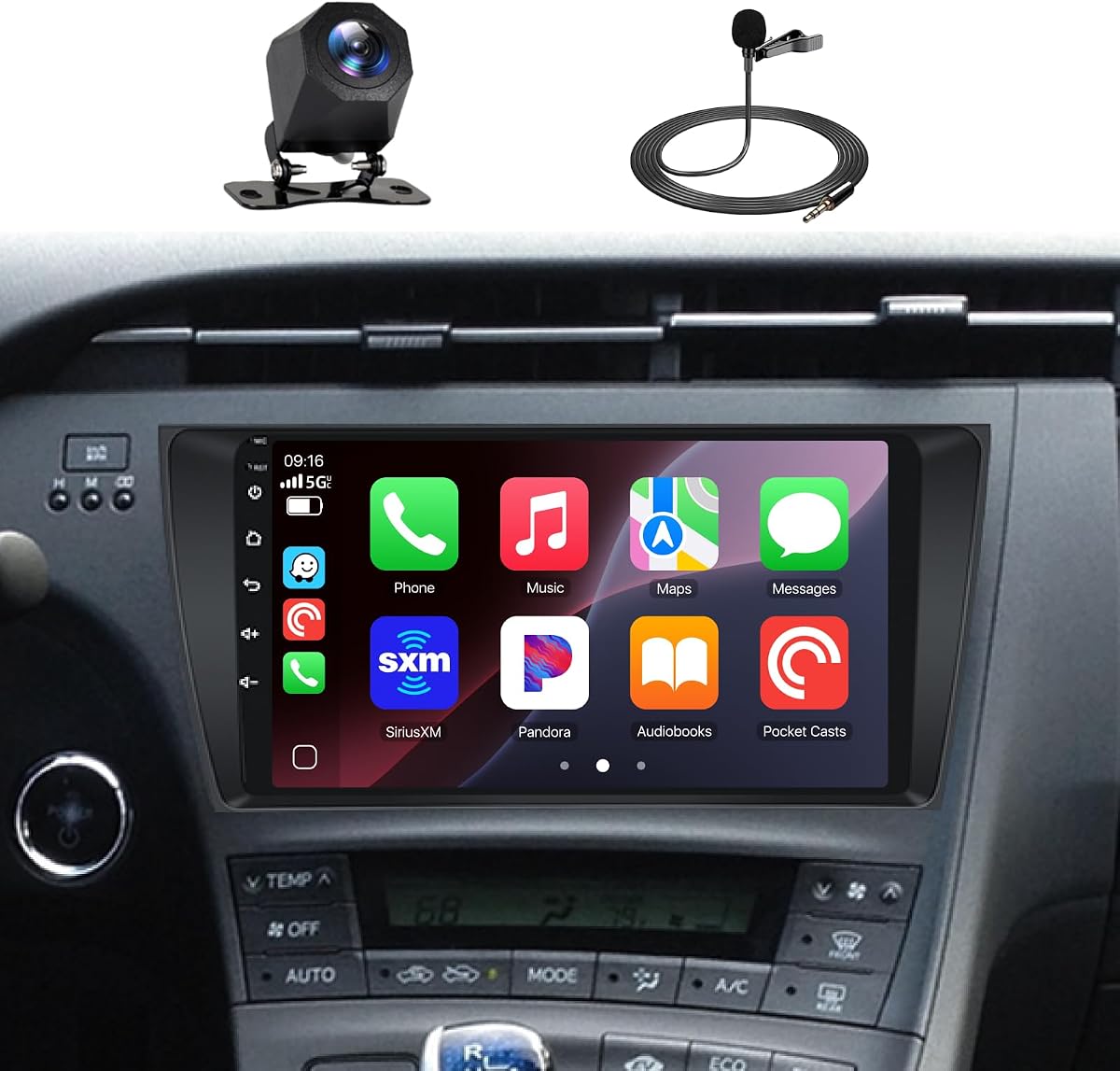 Estéreo de coche Android para Toyota Prius 2010-2015 con JBL | Reemplazo de radio de coche de 9 pulgadas | 4GB+128GB | CarPlay inalámbrico y Android Auto | Pantalla táctil 720P en la celda | GPS | Bluetooth | Wi-Fi | Cámara de respaldo