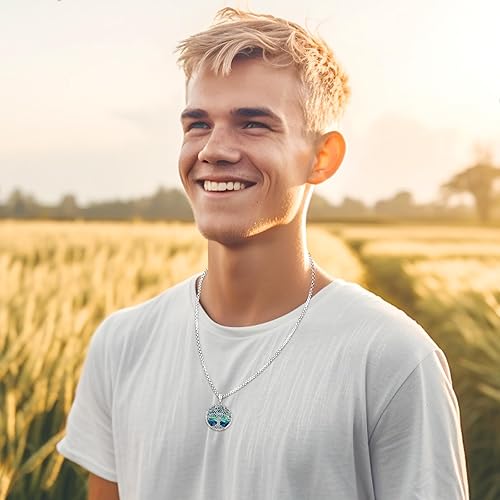 Miniatura 9 de Collar con medallón de imagen para mujeres y hombres, oro real de 14 quilates, plata de ley 925, collar con medallón de corazón que sostiene