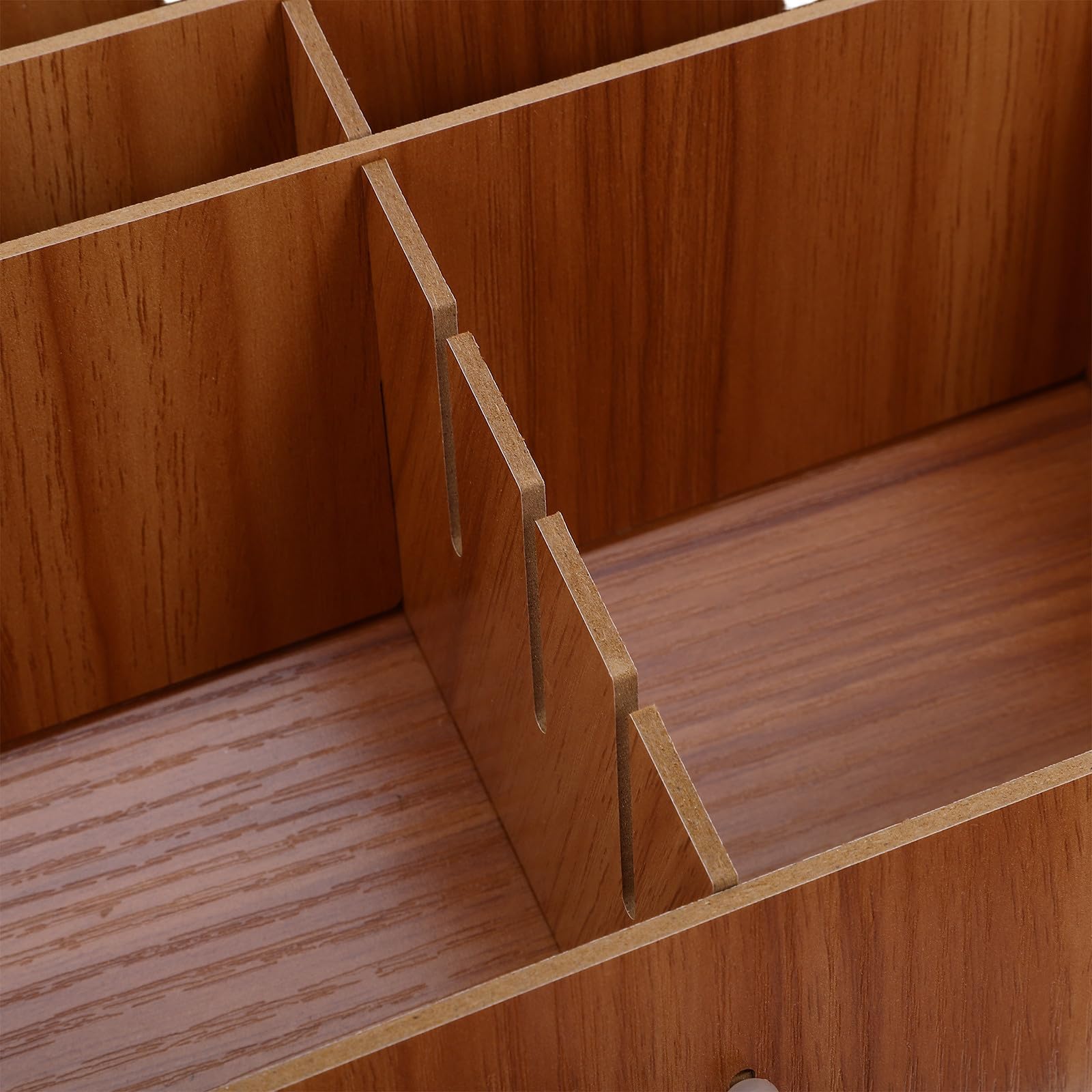 SHINEOFI Organizer per Telefono in Legno Marrone 48 Scomparti, Scatola Porta Cellulare da Scrivania Portatile per Ufficio e Riunioni