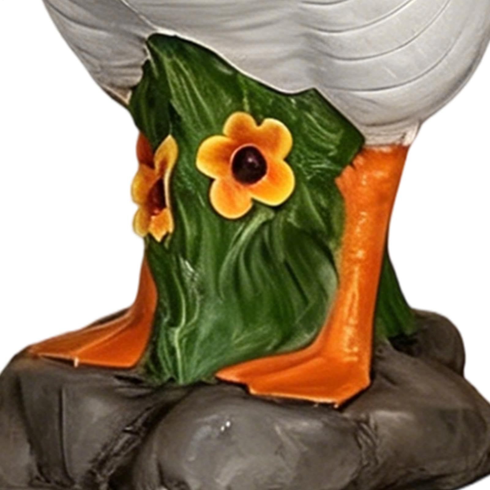 Statua Decorativa Da Giardino Realistico Resistente Alle Intemperie Con Cappello | Scultura Oca Giardino Tendenza per Giardino Terrazza Prato Cortile Festa della Mamma Cremagliera