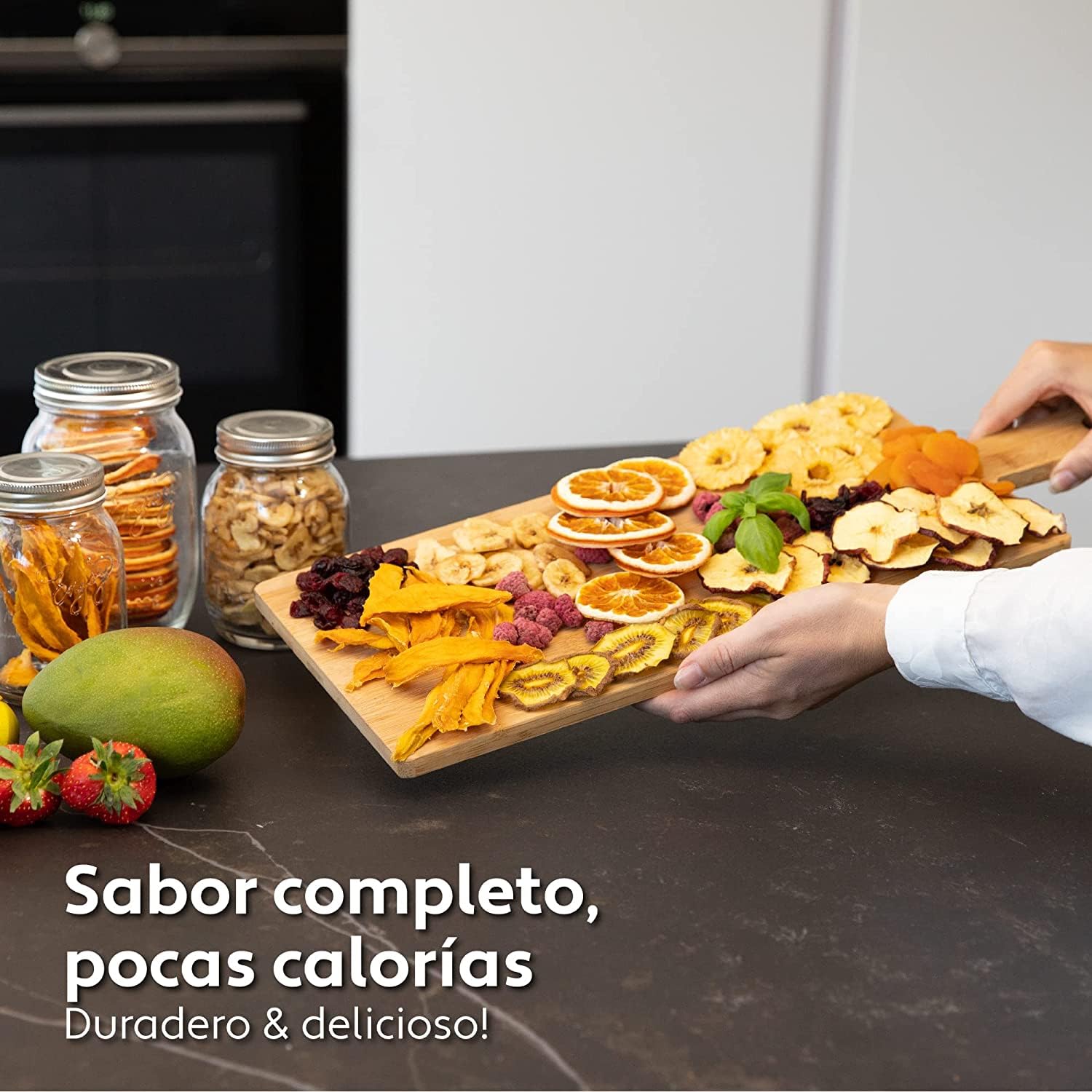 Vita5 Deshidratador de Alimentos con 6 Bandejas de Acero Inoxidable - Deshidratador con Temperatura Regulable 35-75°C - Deshidratadoras de Carne, Setas y Fruta con Timer 24h – 650W Desidratadoras