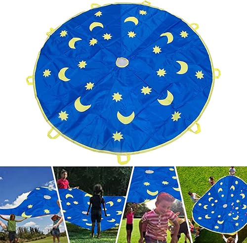 Miniatura 6 de Akozon Paracaídas de arco iris 1.8M deportes al aire libre niños paraguas arco iris niños Jump-sack juego ballute paracaídas tela de poliéster