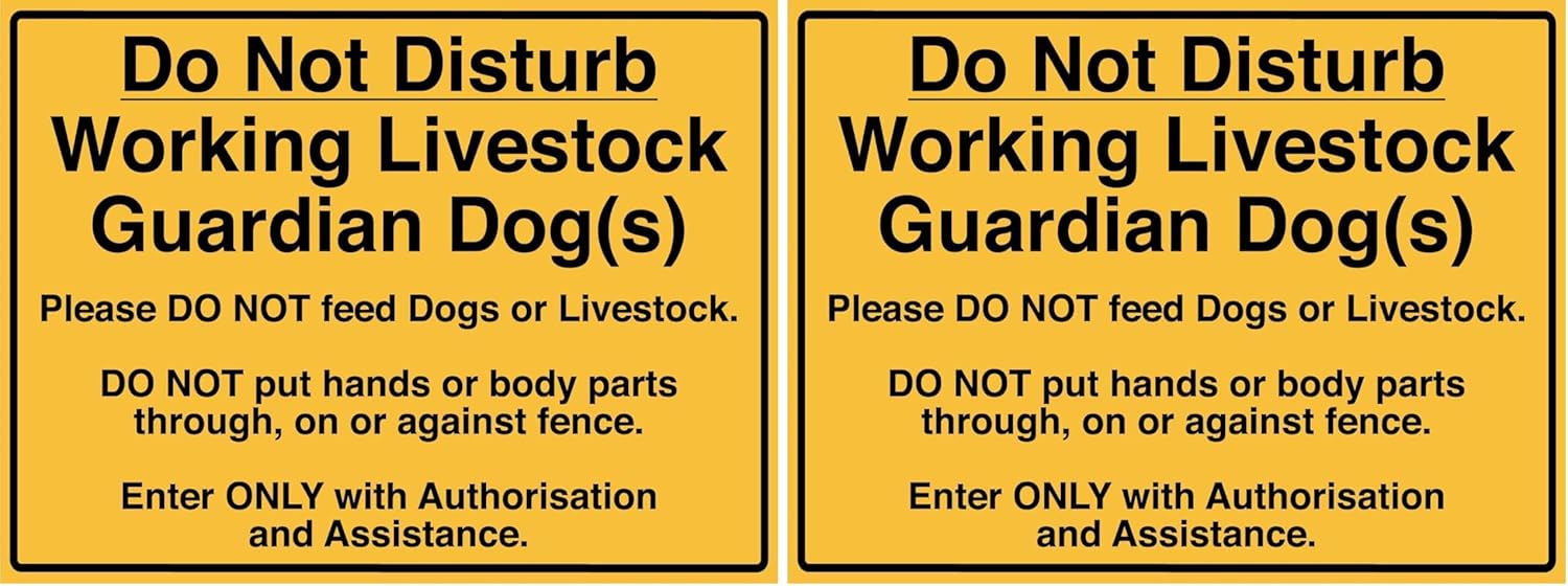 Do Not Disturb Working Livestock Guardian Dog Sign Metal Tin Sign 8x12 Inches (Pack of 2)