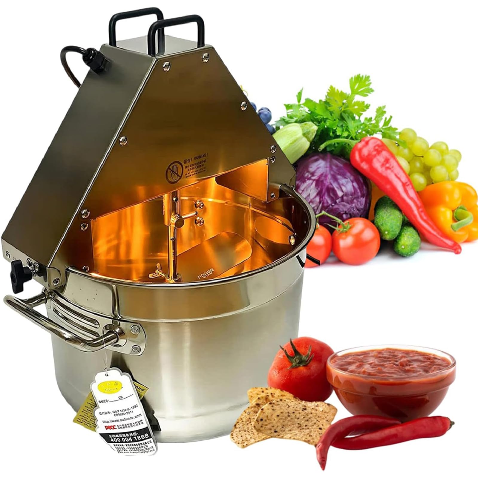ZHIGUANYUN Automatic Food Mixer Stand Mixer, With Stirring Paddle, Auxiliary Fan, Light, For Making Jam, Sauce, Filling, Seasoning Bottom Soup Sauce Stirre