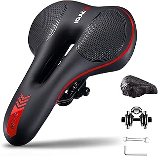 YOUNGDO Bike Seat, Slender Bicycle Saddle Comfortable Soft Suitable for MTB Mountain Bike, Folding Bike, Road Bike, Spinning Bike, Exercise Bikes