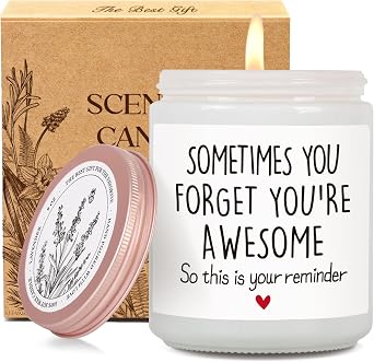 Inspirational Candle Gifts for Women, Sometimes You Forget Youre Awesome Candle, Thanksgiving Candles Gift for Sister Best Friends Wife Girlfriend, Christmas Birthday Candles Gift Ideas for Her-90