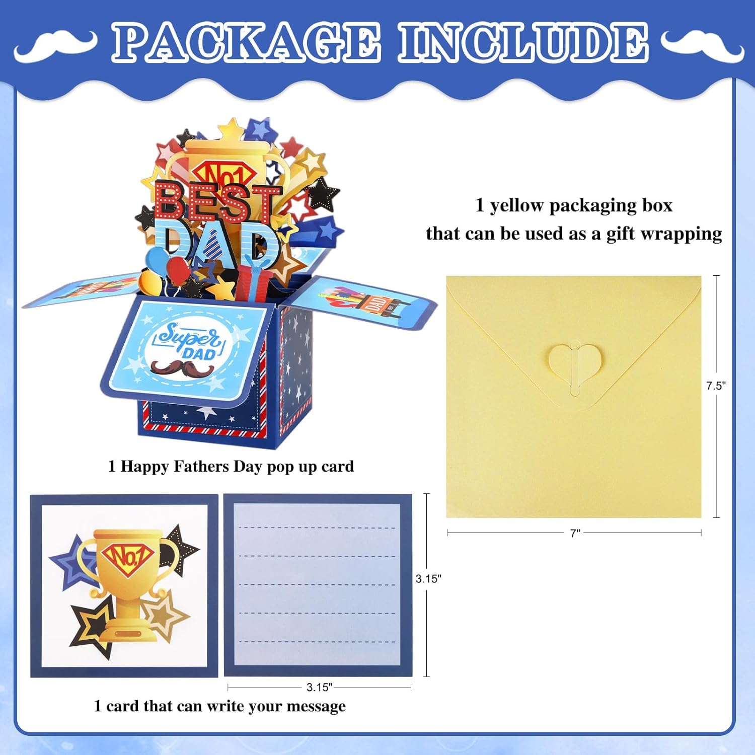 FOIMAS 3D Pop Up Fathers Day Card,Happy Father's Day - View #4