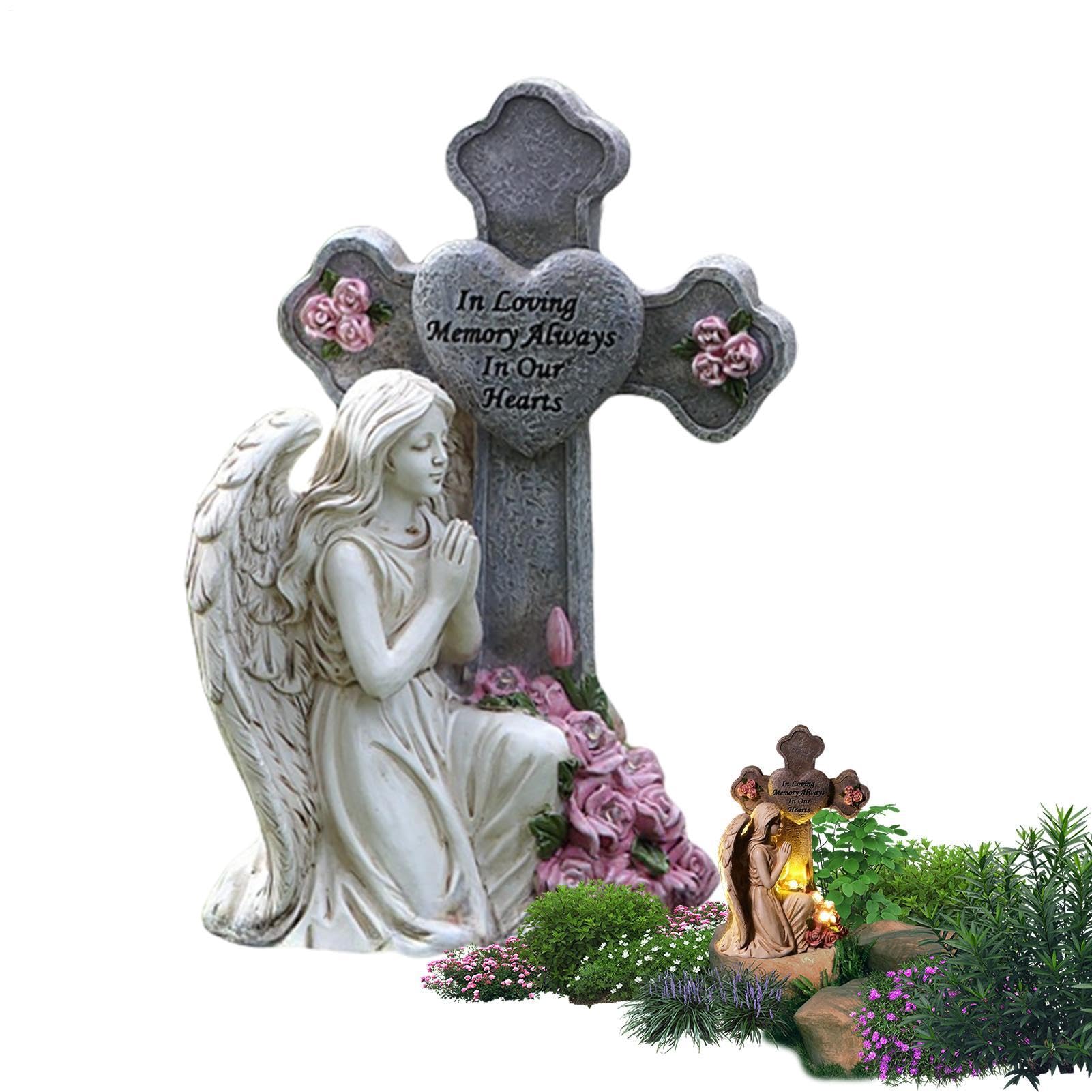 Statues d'ange de jardin extérieur : lumière spirituelle et sereine