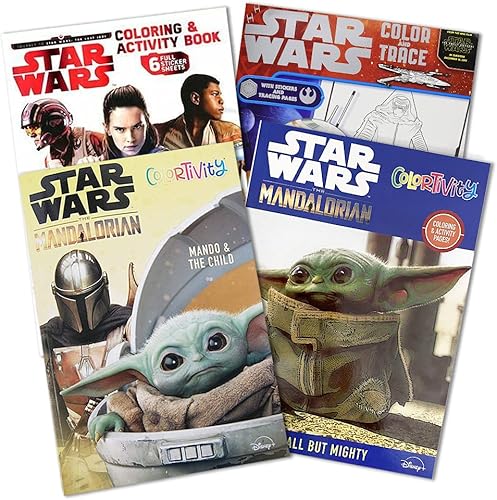 Star Wars - Juego definitivo de libros para colorear  El paquete incluye 4 libros jumbo con más de 250 páginas (suministros de fiesta de Star Wars)