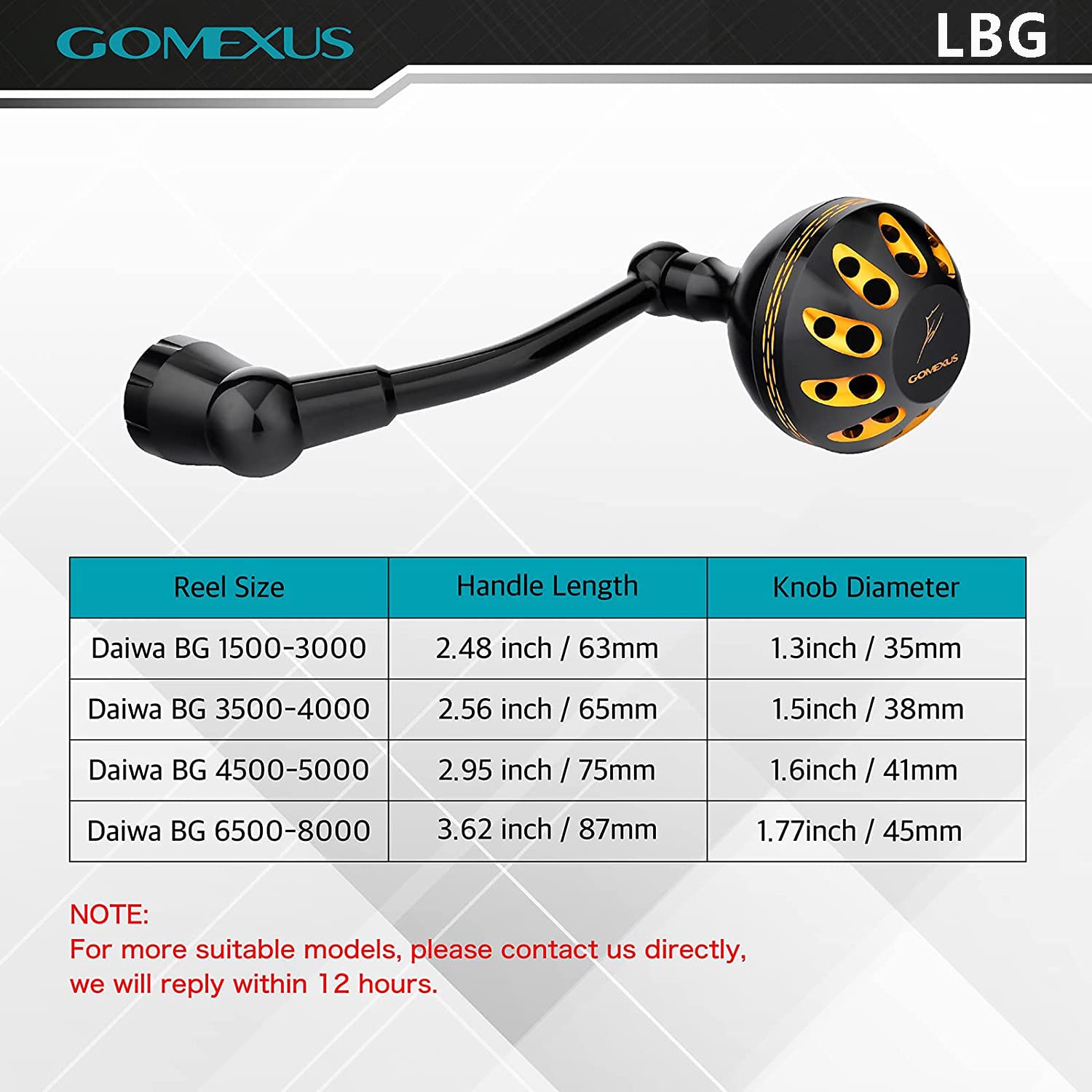 Maniglia GOMEXUS Power Handle Per Daiwa BG MQ 2500-20000 (non Per BG Standard)