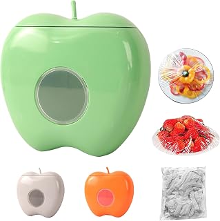 Plastic Wrap Storage Box, with 100pcs Plastic Wrap Plastic Wrap Storage Box Dispenser, Cling Film Storage Box, Fresh Keeping Bag Storage Box(Green)
