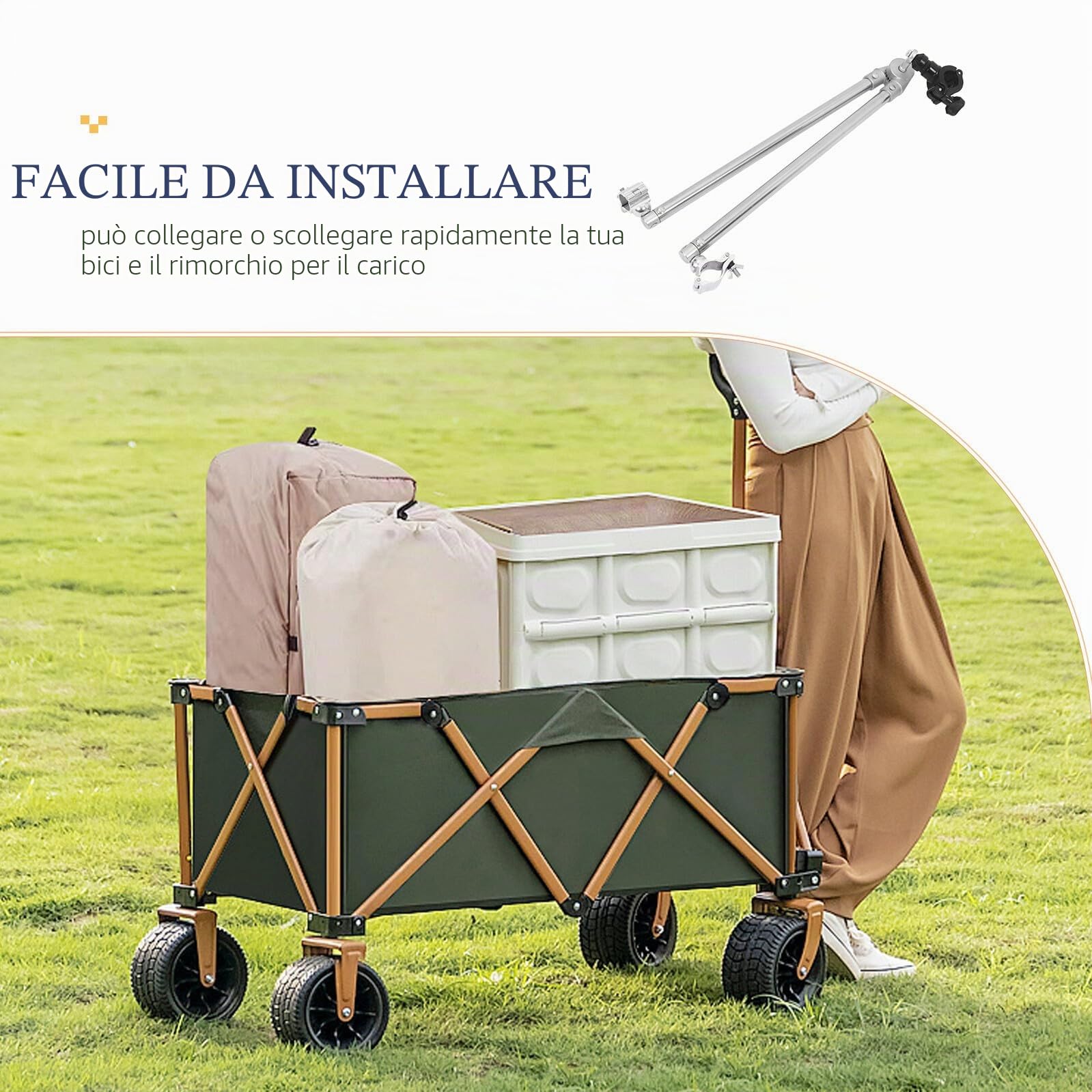 Connettore Rimorchio per Bici in Lega di Alluminio Argento con Design Retrattile e Connessione Rapida, Compatibile con Carrelli da Giardino e Go-Kart per Sport e Campeggio
