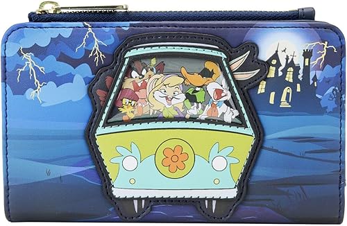 Looney Tunes Warner Bros 100th Anniversary Scooby-Doo Mash-Up - Cartera con solapa, Azul, Cartera
