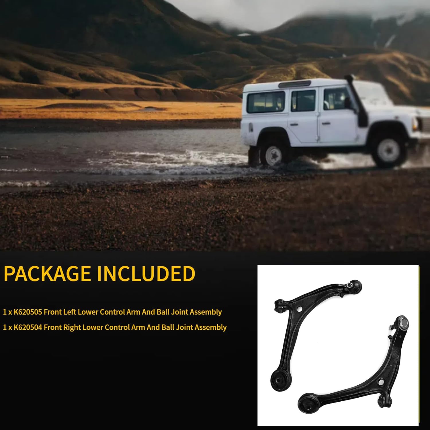 2pc Front Lower Control Arm and Ball Joint Assembly K620504 K620505 for Honda Odyssey 2005 2006 2007 2008 2009 2010, Suspension Control Arm Kit for Honda Odyssey, Control Arm Front Lower Kit