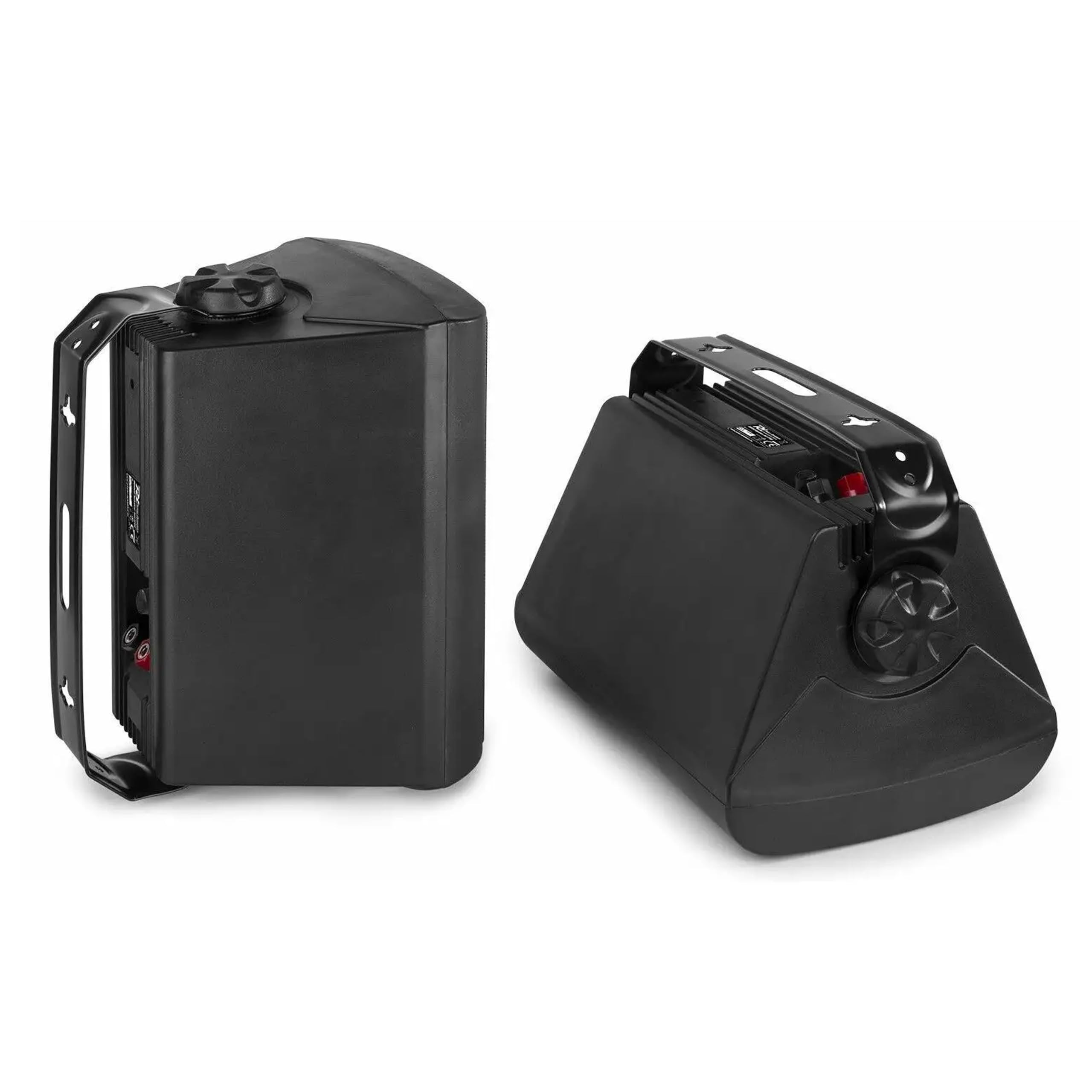 Power Dynamics Conjunto de Altavoces Exteriores - 4 Altavoces 150W IPX5, Amplificador PRM240 240W, Bluetooth, Reproductor MP3 USB/SD, Soportes de Montaje, Cable de 50m